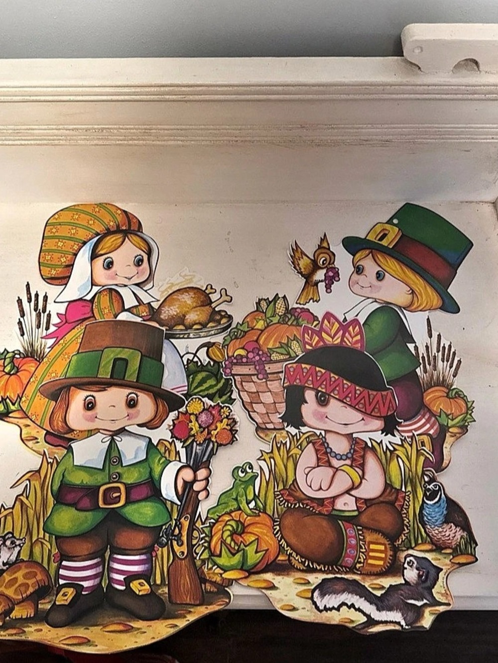 The Briestle Co. Thanksgiving Pilgrim Wall Decor paper cut outs vintage